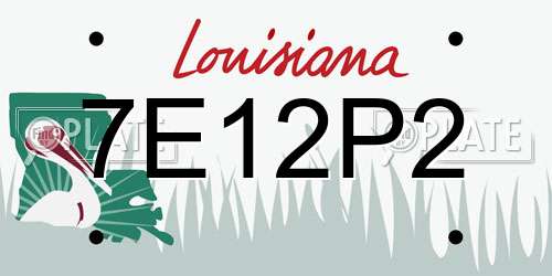 7E12P2 Louisiana License Plate