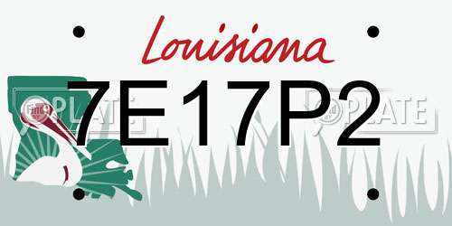 7E17P2 Louisiana License Plate