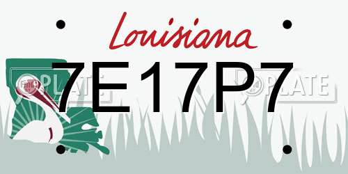 7E17P7 Louisiana License Plate