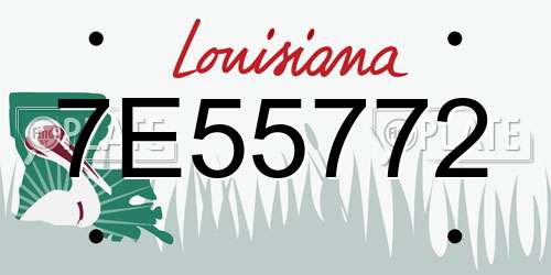 7E55772 Louisiana License Plate
