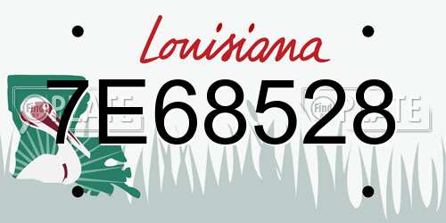 7E68528 Louisiana License Plate