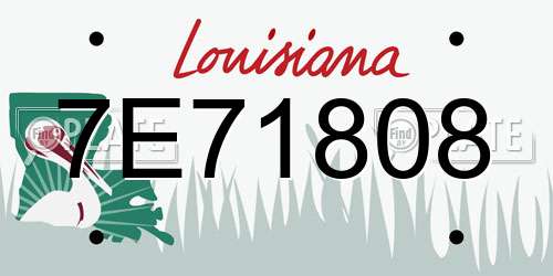7E71808 Louisiana License Plate