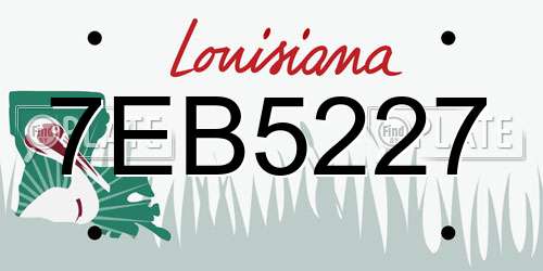 7EB5227 Louisiana License Plate