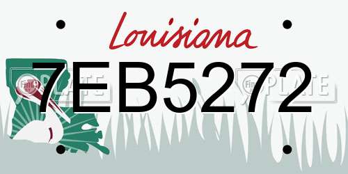 7EB5272 Louisiana License Plate