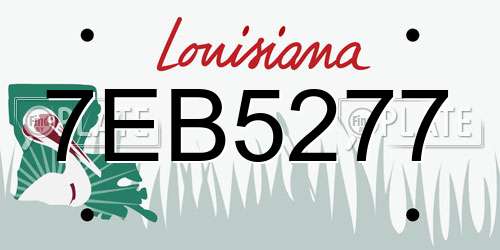 7EB5277 Louisiana License Plate