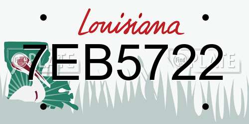 7EB5722 Louisiana License Plate