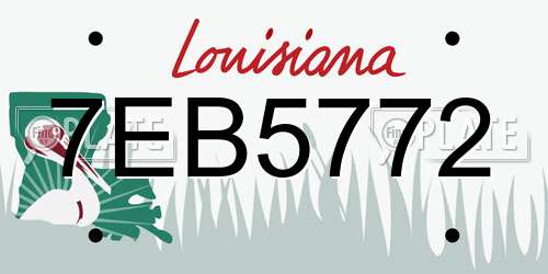7EB5772 Louisiana License Plate