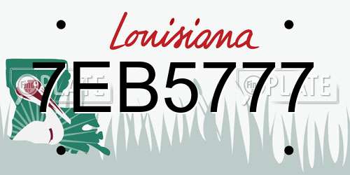 7EB5777 Louisiana License Plate