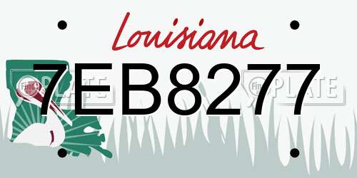 7EB8277 Louisiana License Plate