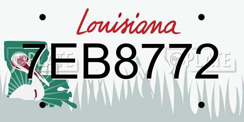 7EB8772 Louisiana License Plate