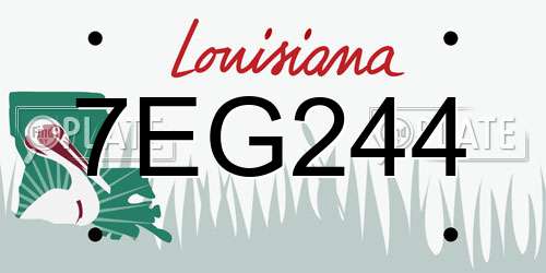 7EG244 Louisiana License Plate
