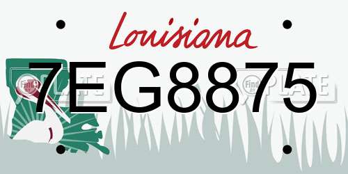 7EG8875 Louisiana License Plate