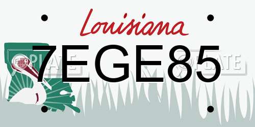 7EGE85 Louisiana License Plate