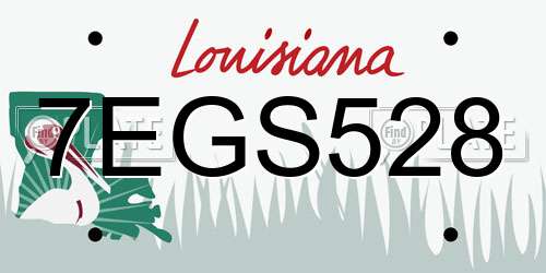 7EGS528 Louisiana License Plate