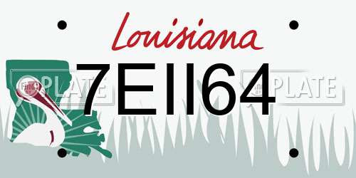 7EII64 Louisiana License Plate
