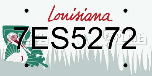 7ES5272 Louisiana License Plate