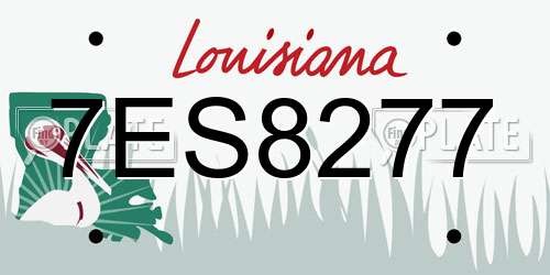 7ES8277 Louisiana License Plate