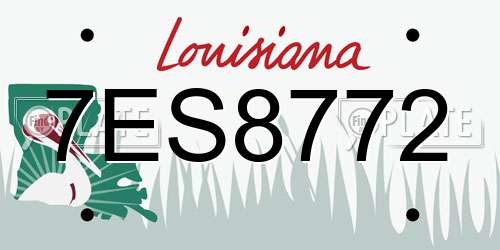 7ES8772 Louisiana License Plate