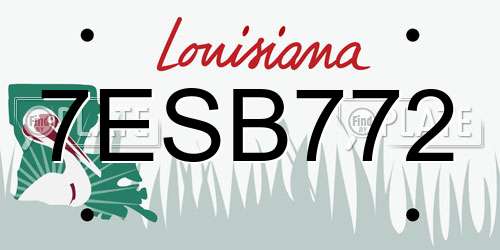 7ESB772 Louisiana License Plate