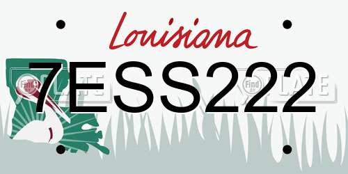 7ESS222 Louisiana License Plate
