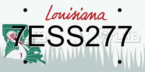 7ESS277 Louisiana License Plate