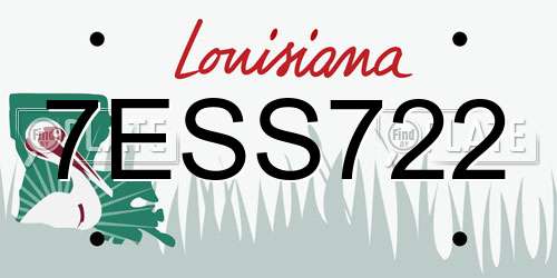 7ESS722 Louisiana License Plate