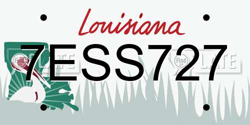 7ESS727 Louisiana License Plate