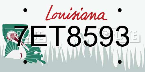 7ET8593 Louisiana License Plate