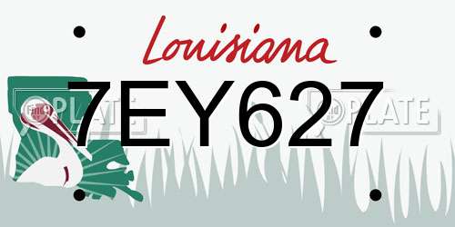 7EY627 Louisiana License Plate