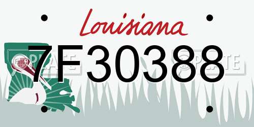 7F30388 Louisiana License Plate
