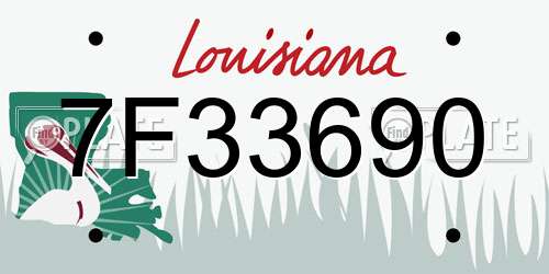 7F33690 Louisiana License Plate