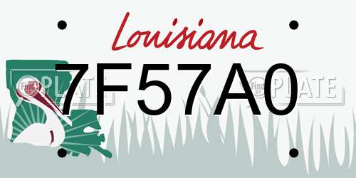 7F57A0 Louisiana License Plate