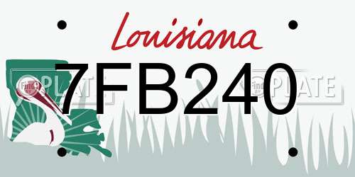 7FB240 Louisiana License Plate
