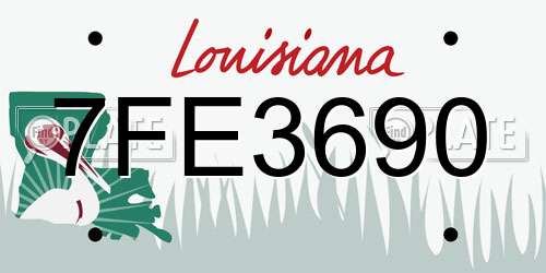 7FE3690 Louisiana License Plate