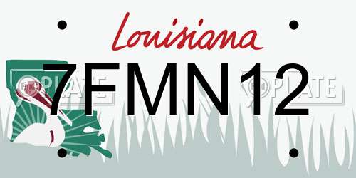 7FMN12 Louisiana License Plate
