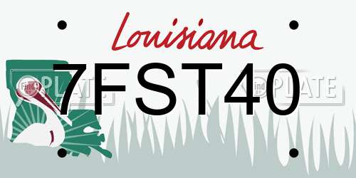 7FST40 Louisiana License Plate