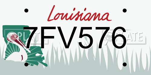 7FV576 Louisiana License Plate