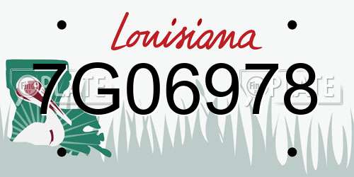 7G06978 Louisiana License Plate