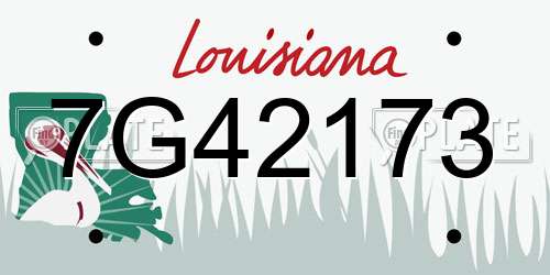7G42173 Louisiana License Plate