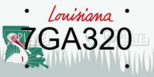 7GA320 Louisiana License Plate