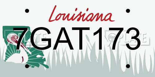 7GAT173 Louisiana License Plate