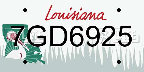 7GD6925 Louisiana License Plate