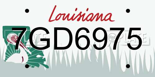 7GD6975 Louisiana License Plate