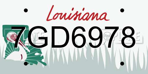 7GD6978 Louisiana License Plate