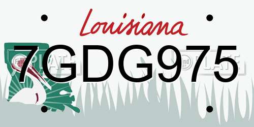 7GDG975 Louisiana License Plate
