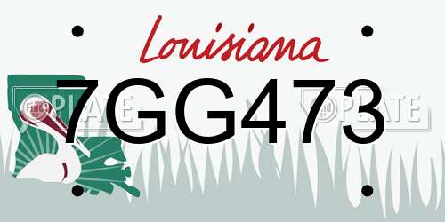 7GG473 Louisiana License Plate