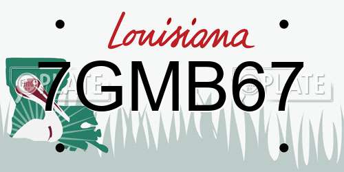 7GMB67 Louisiana License Plate