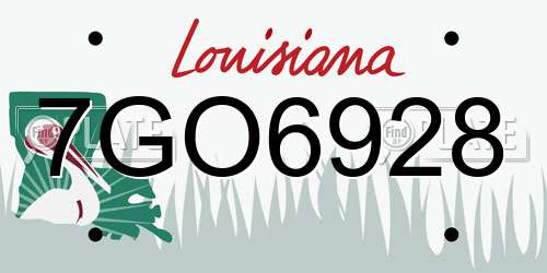 7GO6928 Louisiana License Plate