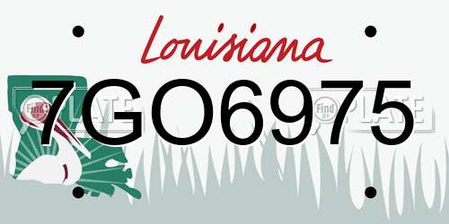 7GO6975 Louisiana License Plate