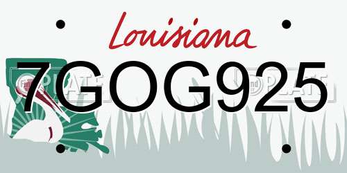 7GOG925 Louisiana License Plate